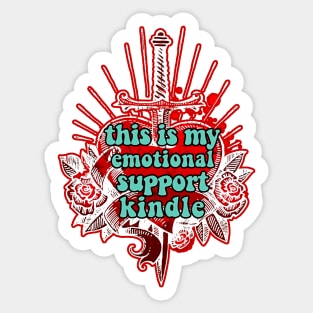 reading emotional support kindle groovy bookworms Sticker